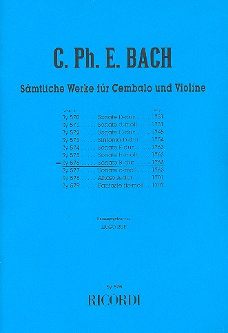 Sonate B-Dur  für Violine und Cembalo  