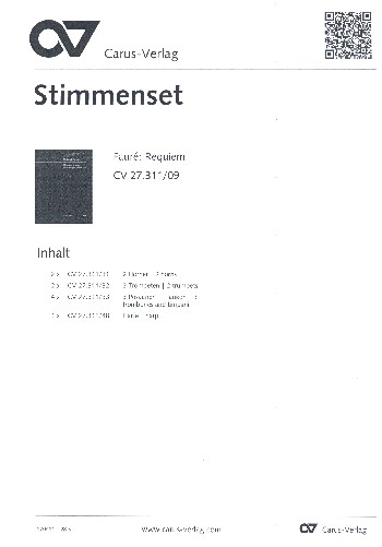 Requiem op.48&nbsp;&nbsp;für Soli, gem Chor und Kammerorchester&nbsp;&nbsp;Harmoniestimmen
