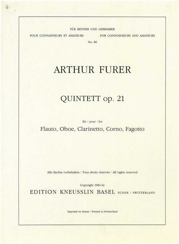 Quintett op.21  für Flöte, Oboe, Klainette, Horn und Fagott  Stimmen