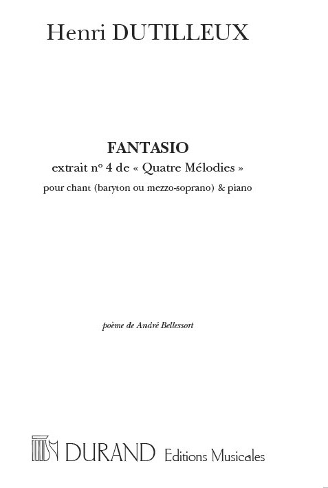 Fantasio pour baryton (mezzo-soprano)  et piano  