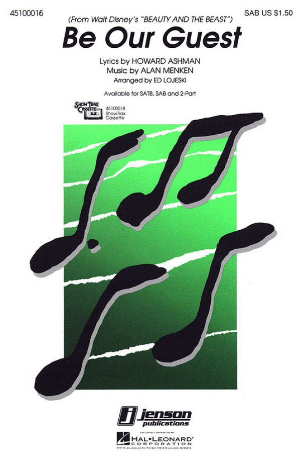 Be our Guest  for mixed chorus (SAM) and piano  score