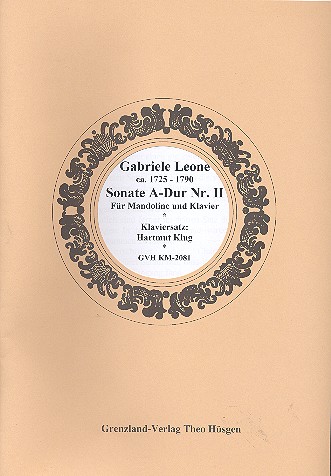 Sonate A-Dur Nr.2 für Mandoline und Klavier