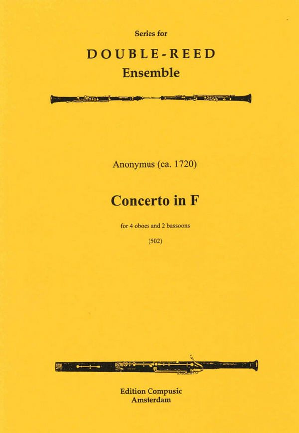 Concerto F Major for 4 oboes and  2 bassoons  score and parts