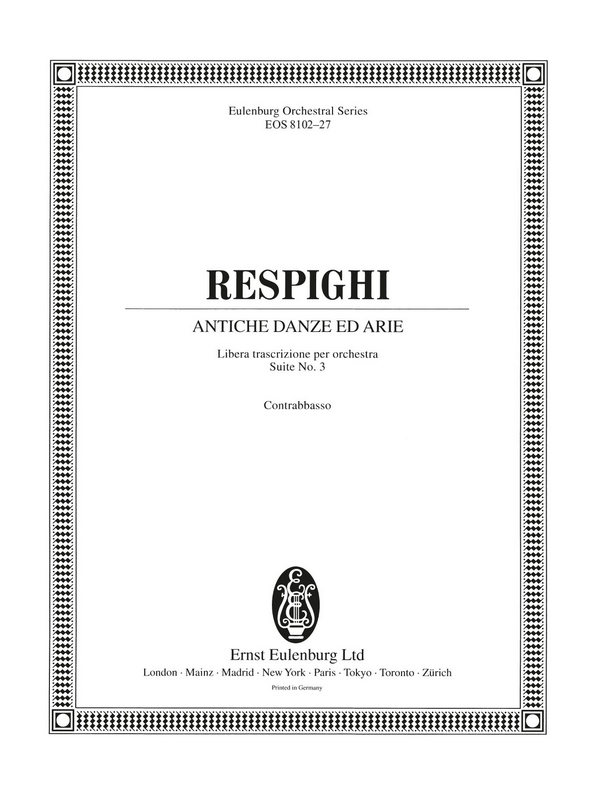 Antiche Danze ed Arie Nr.3  für Kammerorchester  Kontrabass