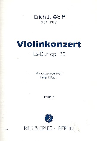Konzert Es-Dur op.20 für Violine und&nbsp;&nbsp;Orchester&nbsp;&nbsp;Partitur