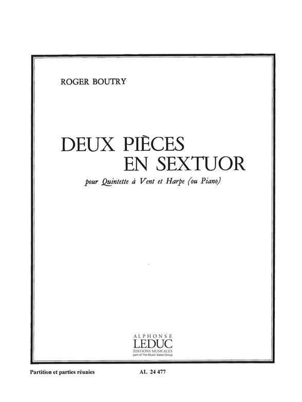 2 Pièces en sextuor pour harpe (piano),  flûte, hautbois, clarinette, cor et bassoon  partition et parties