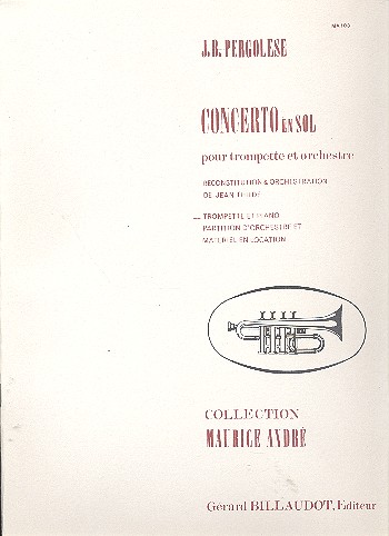 Konzert G-Dur für Trompete und Orchester  für Trompete und Klavier  