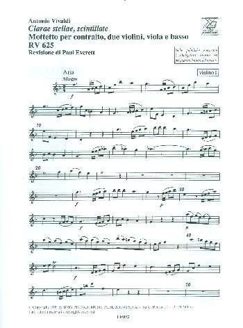 Clarae stellae scintillate RV625  für Alt und Streicher  Stimmensatz Streicher (3-3-2-2)