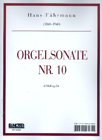 Sonate d-Moll Nr.10 op.54  für Orgel  