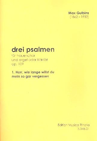 Herr wir lange willst du mein so gar  vergessen für Frauenchor und Orgel  oder Klavier, Partitur