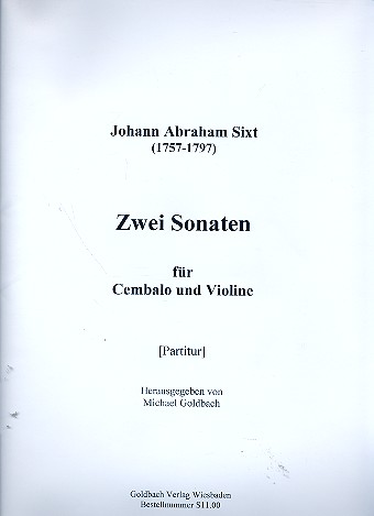 2 Sonaten für Violine und Cembalo  Partitur  