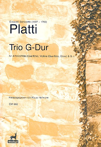 Trio G-Dur  für Altflöte (Flöte), Violine (Flöte/Oboe) und Bc  Partitur und Stimmen