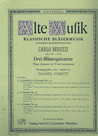 Parthia in D  für 5 Bläser  Stimmen