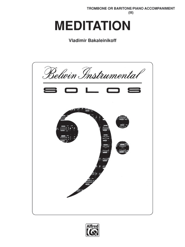 Meditation for trombone (baritone)  and piano  
