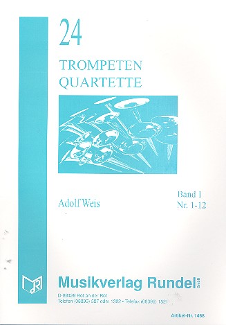 24 Quartette Band 1 (Nr.1-12) für 4 Trompeten  Partitur und Stimmen  