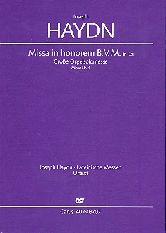Grosse Orgelsolo-Messe Es-Dur Hob.XXII:4&nbsp;&nbsp;für Soli, gem Chor und Orchester&nbsp;&nbsp;Studienpartitur