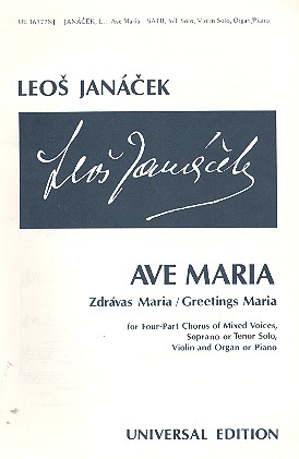 Ave Maria für Sopran (Tenor), gem Chor,  Violine und Orgel (Klavier)  Partitur (Tschech/en)