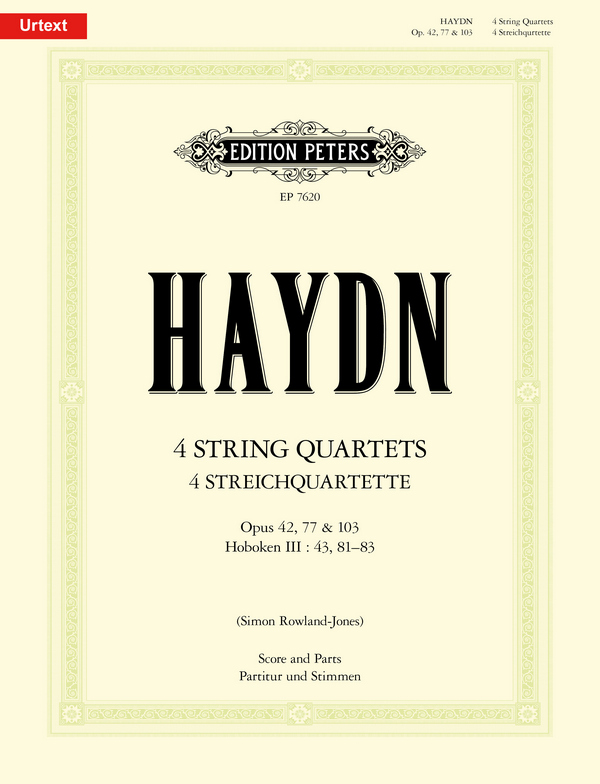 4 Streichquartette op.42, 77 und 103  für Streichquartett  Partitur und Stimmen