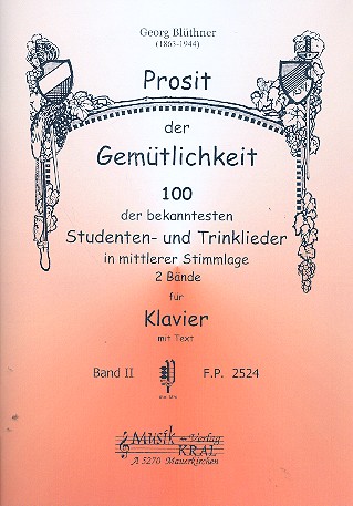 Prosit der Gemütlichkeit Band 2:  für Klavier (mit Text)  