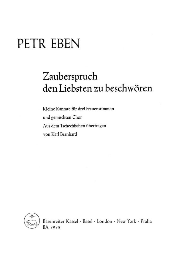 Zauberspruch für 3 Frauenstimmen  und gem Chor a cappella  Partitur