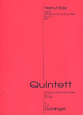 Quintett op.119 für 2 Violinen, Viola,  Violoncello und Kontrabass  Stimmen