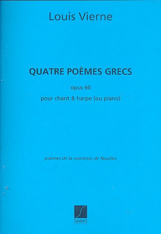 4 poèmes grecs op.60 pour chant  et harpe (piano)  partition