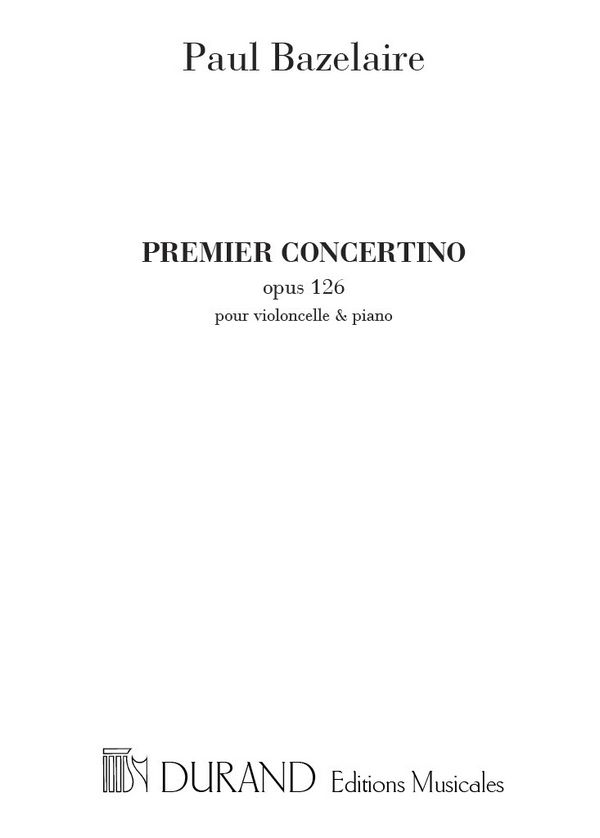 Concertino no.1 op.126 pour violoncelle  et piano  