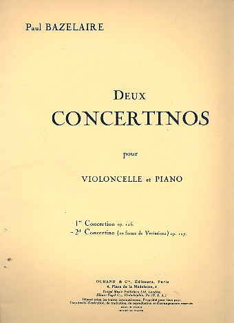 Concertino no.2 op.127 pour violoncelle  et piano  