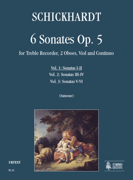 6 Sonaten op.5 Band 1 (Nr.1-2)  für Altblockflöte, 2 Oboen, Viola da gamba und Bc  Partitur und Stimmen (Bc nicht ausgesetzt)