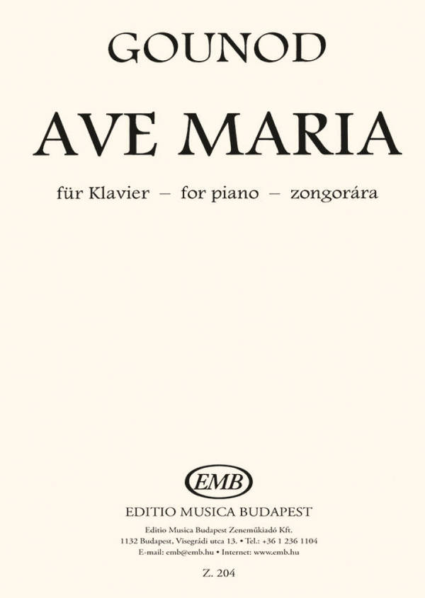 Ave Maria  für Klavier  