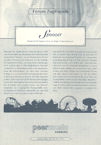 Spoozer&nbsp;&nbsp;für Zupforchester&nbsp;&nbsp;Partitur