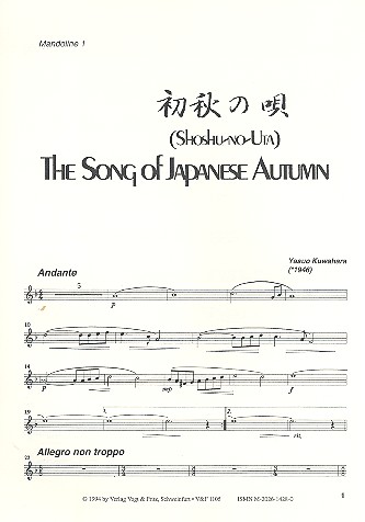 The Song of Japanese Autumn&nbsp;&nbsp;für Zupforchester&nbsp;&nbsp;Mandoline 1