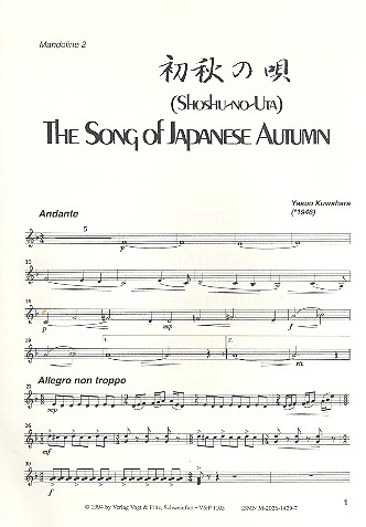 The Song of Japanese Autumn&nbsp;&nbsp;für Zupforchester&nbsp;&nbsp;Mandoline 2