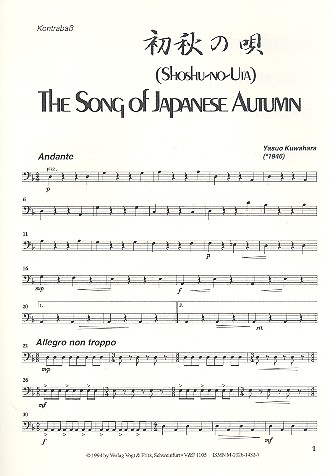 The Song of Japanese Autumn&nbsp;&nbsp;für Zupforchester&nbsp;&nbsp;Kontrabass