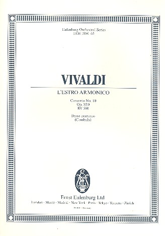 Konzert h-Moll L'Estro Armonico op.3,10 RV580&nbsp;&nbsp;für 4 Violinen, Streicher und Bc&nbsp;&nbsp;Cembalo