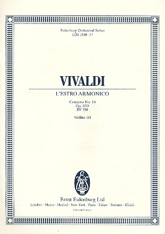 Konzert h-Moll L'Estro Armonico op.3,10 RV580&nbsp;&nbsp;für 4 Violinen, Streicher und Bc&nbsp;&nbsp;Violine 3