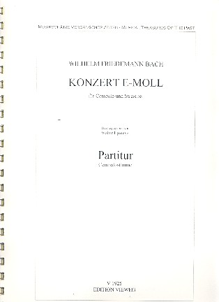 Konzert e-Moll  für Cembalo und Streicher  Partitur (= Cembalo)