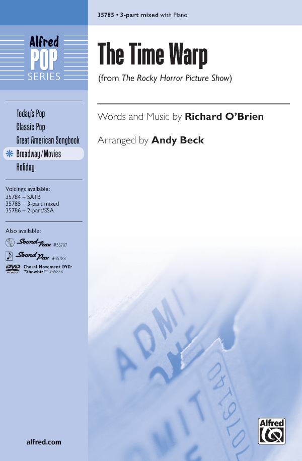 The Time Warp for mixed chorus (SAM)&nbsp;&nbsp;and instruments&nbsp;&nbsp;vocal score