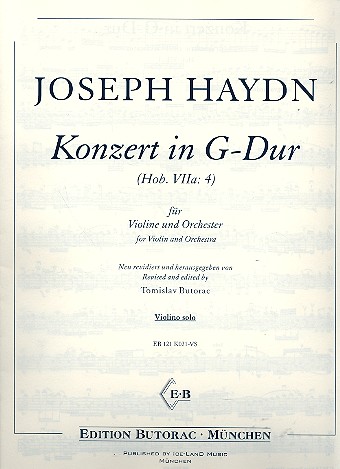 Konzert G-Dur Hob.VIIa:4&nbsp;&nbsp;für Violine und Orchester&nbsp;&nbsp;Violine solo