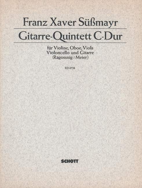 Gitarre-Quintett C-Dur&nbsp;&nbsp;für Violine, Oboe, Viola, Violoncello und Gitarre&nbsp;&nbsp;Partitur und Stimmen