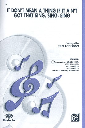 It don't mean a Thing for  2-part women's choir and piano with  opt. guitar, bass, drums, score