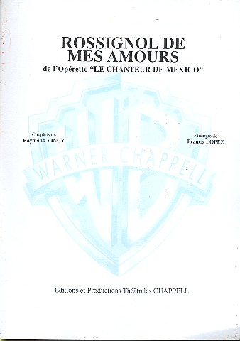 Rossignol de mes amours  pour chant et piano  