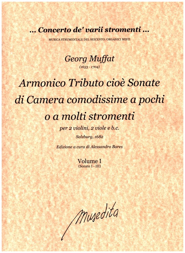 Armonico tributo  für 2 Violinen, 2 Violen und Bc  Partitur und Stimmen (Bc nicht ausgesetzt)