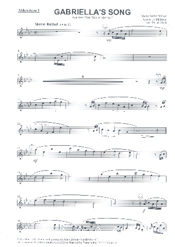 Gabriella's Song für Akkordeonorchester  Stimmen  