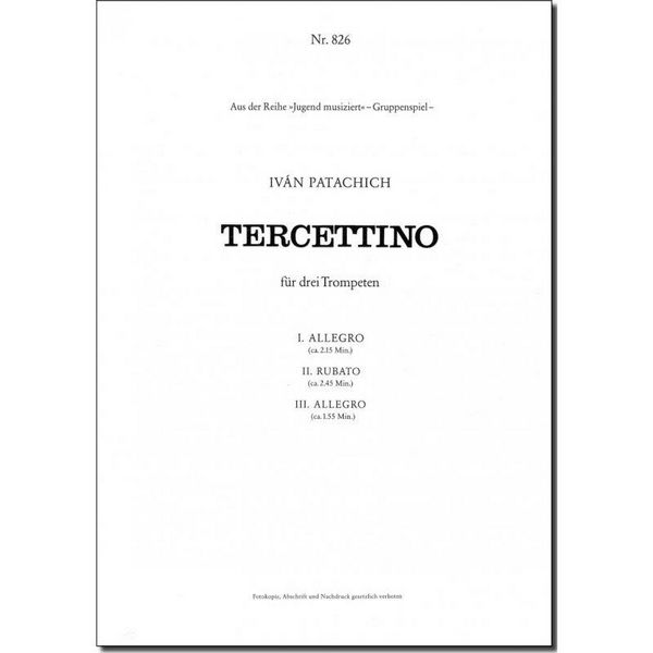 Tercettino für 3 Trompeten  3 Spielpartituren  