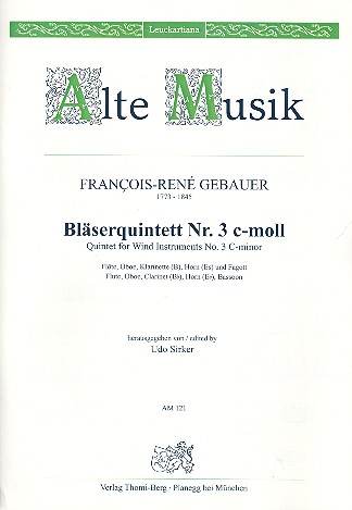Quintett c-Moll Nr.3  für Flöte, Oboe, Klarinette, Horn in Es und Fagott  Stimmen