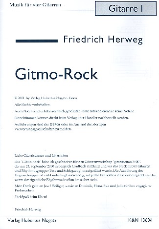 Gitmo Rock für 4 Gitarren  Gitarre 1  