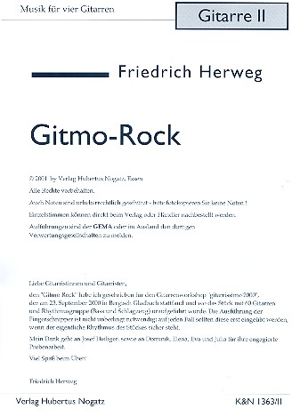 Gitmo Rock für 4 Gitarren  Gitarre 2  