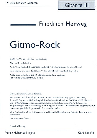 Gitmo Rock für 4 Gitarren  Gitarre 3  