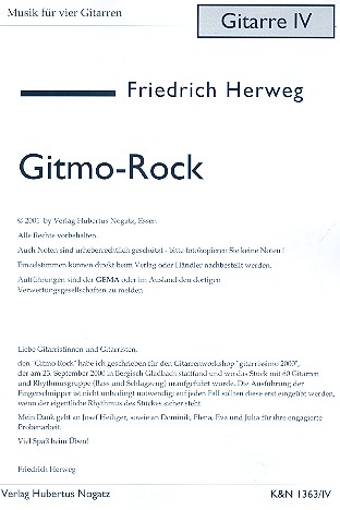 Gitmo Rock für 4 Gitarren  Gitarre 4  